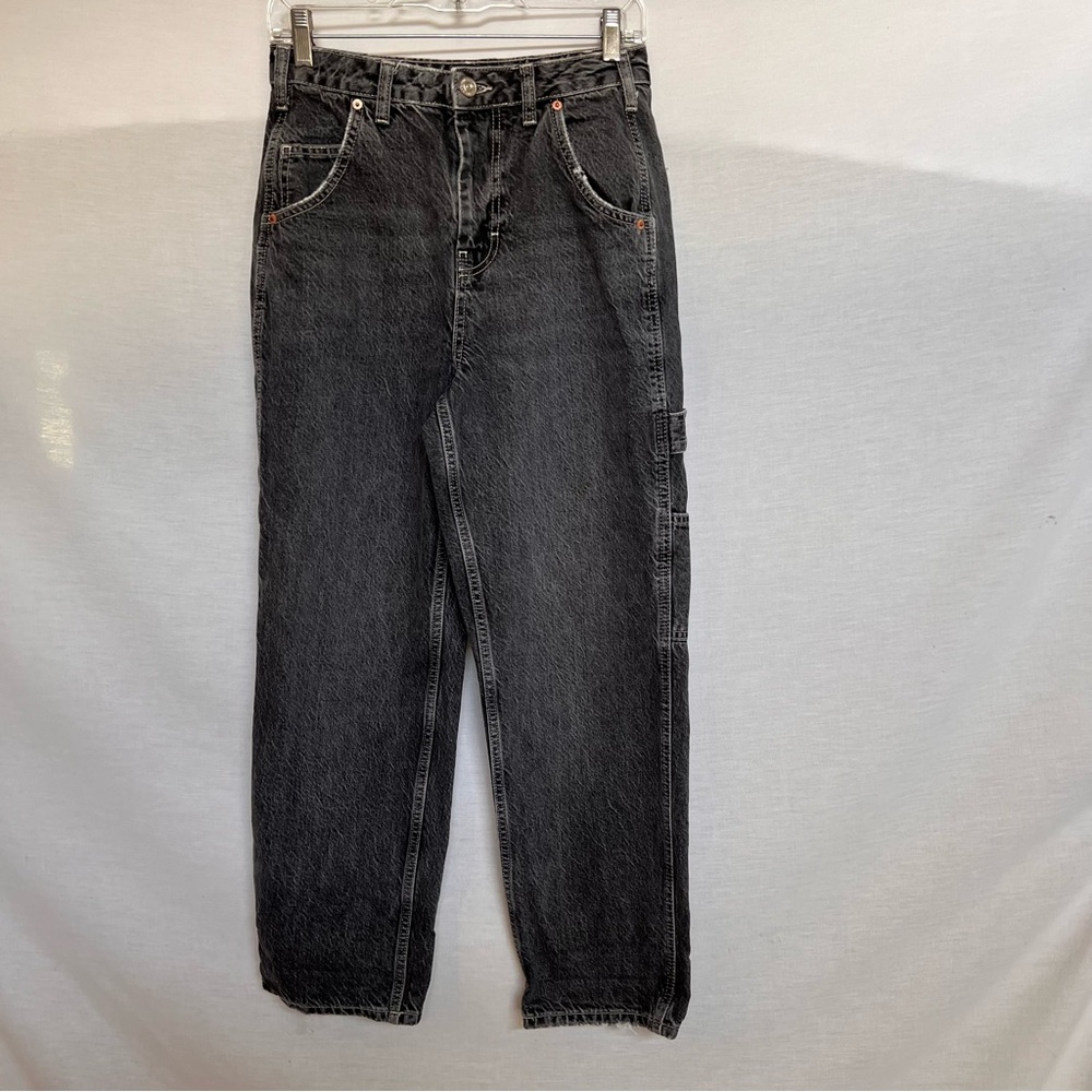 BDG Albie Black Faded Cargo Carpenters Relaxed Jeans - Picture 1 of 13